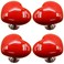 Tverghvad Ceramic Heart Dresser Knobs 4 Pack Lovely Mini Red Cabinet Knobs HeartRed