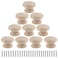 Uenhoy 30 Pcs Round Wooden Cabinet Knobs 118 28mm Unfinished Wooden Pulls Mushroom Shape Wood Knobs for Cabinet Dresser Drawer