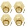 Unlorspy 4Pcs Antique Brass Ring Pulls Flower Shape Cabinet Knobs Drawer Pulls With Screws for Furniture Dresser Ring Size 35mm138 Hexagon Flower