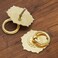 Unlorspy 4Pcs Antique Brass Ring Pulls Flower Shape Cabinet Knobs Drawer Pulls With Screws for Furniture Dresser Ring Size 35mm138 Hexagon Flower