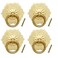 Unlorspy 4Pcs Antique Brass Ring Pulls Flower Shape Cabinet Knobs Drawer Pulls With Screws for Furniture Dresser Ring Size 35mm138 Hexagon Flower