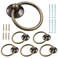 Unlorspy 6 Pcs Metal Drawer Ring Knobs Drop Ring Drawer PullsCabinet Ring Pull Handles Knobs with Screws for Cabinets Dresser Drawers Bronze 134 Inch OD