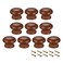 uxcell Round Wood Knobs10Pcs 35mm Dia Cabinet Furniture Kitchen Pulls Handles for Drawer Cupboard Brown