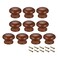 uxcell Round Wood Knobs10Pcs 35mm Dia Cabinet Furniture Kitchen Pulls Handles for Drawer Cupboard Brown