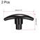 uxcell T Knob Drawer Cabinet Handle M8 Diameter Metal Insert Female Thread Black 2 Pcs