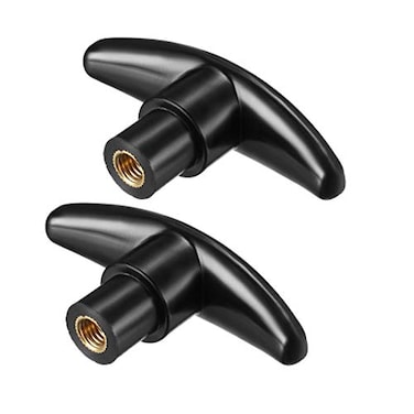 uxcell T Knob Drawer Cabinet Handle M8 Diameter Metal Insert Female Thread Black 2 Pcs