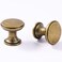 Vicycmc Single Hole zinc Alloy Solid Cabinet KnobsAntique Brass Cabinet Knobs for DrawerCupboard WardrobeDresser 6 Pack 833GTDAN