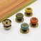Wannianmu 10 Pack Retro Ceramic Knobs Vintage Dresser Leopard Kitchen Petal Cabinet Pulls Rustic Zinc Alloy Base Backplate Cupboard Wardrobe Drawer Door Handles Leopard Print Green
