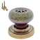 Wannianmu 10 Pack Retro Ceramic Knobs Vintage Dresser Leopard Kitchen Petal Cabinet Pulls Rustic Zinc Alloy Base Backplate Cupboard Wardrobe Drawer Door Handles Leopard Print Green