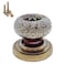 Wannianmu 10 Pack Retro Ceramic Knobs Vintage Dresser Leopard Kitchen Petal Cabinet Pulls Rustic Zinc Alloy Base Backplate Cupboard Wardrobe Drawer Door Handles Leopard Print White