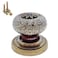 Wannianmu 10 Pack Retro Ceramic Knobs Vintage Dresser Leopard Kitchen Petal Cabinet Pulls Rustic Zinc Alloy Base Backplate Cupboard Wardrobe Drawer Door Handles Leopard Print White