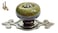 Wannianmu 10 Pack Retro Ceramic KnobsVintage Dresser Kitchen Petal Cabinet Pulls Rustic Zinc Alloy Base Back Plate Kid Cupboard Wardrobe Drawer Door Handles Leopard Print Green