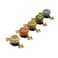 Wannianmu 10 Pack Retro Ceramic KnobsVintage Dresser Kitchen Petal Cabinet Pulls Rustic Zinc Alloy Base Back Plate Kid Cupboard Wardrobe Drawer Door Handles Leopard Print Green