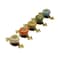 Wannianmu 10 Pack Retro Ceramic KnobsVintage Dresser Kitchen Petal Cabinet Pulls Rustic Zinc Alloy Base Back Plate Kid Cupboard Wardrobe Drawer Door Handles Leopard Print Green