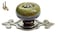 Wannianmu 10 Pack Retro Ceramic KnobsVintage Dresser Kitchen Petal Cabinet Pulls Rustic Zinc Alloy Base Back Plate Kid Cupboard Wardrobe Drawer Door Handles Leopard Print Green