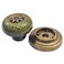Wannianmu 5 Pack Retro Ceramic Knobs Vintage Dresser Leopard Kitchen Petal Cabinet Pulls Rustic Zinc Alloy Base Backplate Cupboard Wardrobe Drawer Door Handles Leopard Print Green