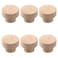 Wealrit 6 Pcs Unfinished Round Wood Cabinet Knobs Wooden Drawer Knobs with Screws Flat Top Knobs for Dresser Wardrobe Cupboard