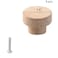 Wealrit 6 Pcs Unfinished Round Wood Cabinet Knobs Wooden Drawer Knobs with Screws Flat Top Knobs for Dresser Wardrobe Cupboard