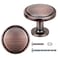 WEAVERBIRD 2 Pack Round Cabinet Knobs Red Copper Zinc Alloy Dresser Drawer 114 Inch Kitchen Hardware Cupboard Bedroom Bathroom Closet