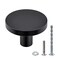 WEAVERBIRD 4 Round Zinc Alloy Cabinet Knobs Matte Black Cabinet Hardware