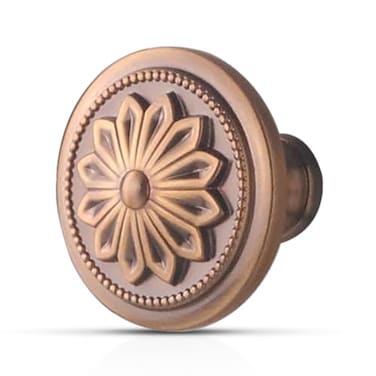 Xlroaafs 4 Pack Antique Brass Cabinet Knobs Vintage125 Round Antique Kitchen Handles for Cabinets and Drawers Vintage Brass Dresser Drawer Knobs