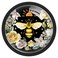 XunYee 12 Pcs Bee Dresser Cabinet Knobs Golden Bee Pattern Honeybee Decor Home Glass Round Furniture Knobs Wardrobe Pull Circle Cupboard Handles with Screws for Kitchen Door Home Bathroom Office
