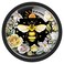 XunYee 12 Pcs Bee Dresser Cabinet Knobs Golden Bee Pattern Honeybee Decor Home Glass Round Furniture Knobs Wardrobe Pull Circle Cupboard Handles with Screws for Kitchen Door Home Bathroom Office