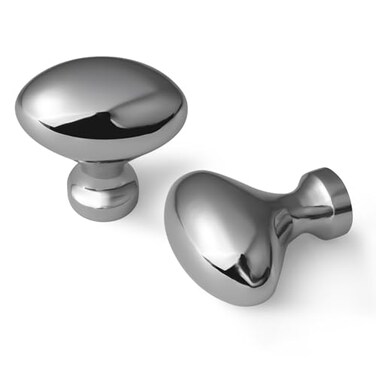 Yagman 6 Pack Polished Chrome Oval Cabinet Knobs Decorative Hardware for Kitchen Cabinets Drawers Dressers Bathroom Zinc Alloy Handles TYPCK6