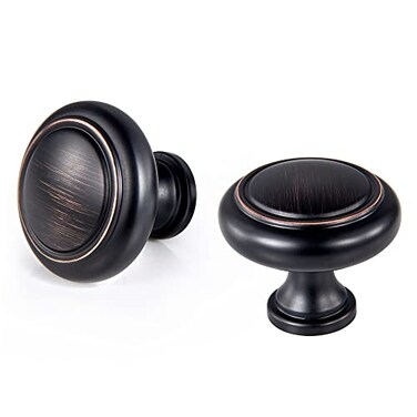 YCSJ Round Nobs 10 Pack 125 Inch32mm Brushed Gunmetal Drawer Pulls Chic Cabinet Knobs for OfficeHome Furnitures Decorative Knobs and Drawers