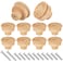 YHNTGB 10pcs Boho Rattan Cabinet Knobs Natural Wood Drawer Pulls Handles with 10 Screws for Dresser Handmade Kitchen Furniture Nursery Home DIY Cupboard Wardrobe