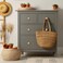 YHNTGB 10pcs Boho Rattan Cabinet Knobs Natural Wood Drawer Pulls Handles with 10 Screws for Dresser Handmade Kitchen Furniture Nursery Home DIY Cupboard Wardrobe