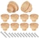 YHNTGB 10pcs Boho Rattan Cabinet Knobs Natural Wood Drawer Pulls Handles with 10 Screws for Dresser Handmade Kitchen Furniture Nursery Home DIY Cupboard Wardrobe