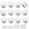 YuGtcen 12pcs Wooden Cabinet Knobs Wood Dresser Knobs Kitchen Cabinet Knobs Modern Round Knobs for Furniture Cupboard Dresser Drawer Closet Door White