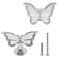 YuGtcen 2pcs Cabinet Knobs Crystal Knobs for Drawers Butterfly Knob for Dresser Decorative Handles Cute Butterfly Drawer Pulls for Kitchen Girls Room Bathroom White