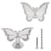 YuGtcen 2pcs Cabinet Knobs Crystal Knobs for Drawers Butterfly Knob for Dresser Decorative Handles Cute Butterfly Drawer Pulls for Kitchen Girls Room Bathroom White