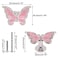 YuGtcen 2pcs Cabinet Knobs Crystal Knobs for Drawers Pink Butterfly Knob for Dresser Decorative Handles Cute Butterfly Drawer Pulls for Kitchen Girls Room Bathroom Pink