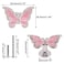 YuGtcen 2pcs Cabinet Knobs Crystal Knobs for Drawers Pink Butterfly Knob for Dresser Decorative Handles Cute Butterfly Drawer Pulls for Kitchen Girls Room Bathroom Pink