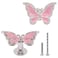 YuGtcen 2pcs Cabinet Knobs Crystal Knobs for Drawers Pink Butterfly Knob for Dresser Decorative Handles Cute Butterfly Drawer Pulls for Kitchen Girls Room Bathroom Pink