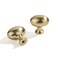 ZAUYX 2 Pack Brushed Brass Oval Cabinet Knobs Dresser Knobs Solid Satin Brass Drawer Knobs Kitchen Cabinet Hardware Zinc Knobs for Dresser Drawers