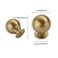 ZAUYX 5 Pack 100 Solid 1 inch25mm Brushed Brass Cabinet Knobs Decorative BiFold Door Knob Outside Diameter Diecast Bathroom Cabinet knobs