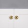 ZAUYX 5 Pack 100 Solid 1 inch25mm Brushed Brass Cabinet Knobs Decorative BiFold Door Knob Outside Diameter Diecast Bathroom Cabinet knobs