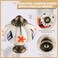 Zernmiarder Ivory Pumpkin Knobs 6 Pack Ceramic Cabinet Knobs Vintage Drawer Pulls Antique Dresser Pulls with Screws Red Flower Blue Leaf