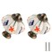 Zernmiarder Ivory Pumpkin Knobs 6 Pack Ceramic Cabinet Knobs Vintage Drawer Pulls Antique Dresser Pulls with Screws Red Flower Blue Leaf