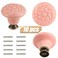 Zernmiarder Pink Ceramic Knobs 10 Pack Flower Drawer Pulls Vintage Cabinet Knobs Antique Dresser Pulls with Screws for Closet Drawer Cupboard Cabinet and DIY Home Project