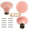 Zernmiarder Pink Ceramic Knobs 10 Pack Flower Drawer Pulls Vintage Cabinet Knobs Antique Dresser Pulls with Screws for Closet Drawer Cupboard Cabinet and DIY Home Project