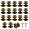 ZZLZX 18PCS 12x11mm Bronze Mini Round Head Knobs Vintage Antique Drawer Metal Round Head Pull Handle Knobs with 18 Screws for Jewelry Box Gift Case Wood Case Drawer Cabinets