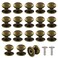 ZZLZX 18PCS 12x11mm Bronze Mini Round Head Knobs Vintage Antique Drawer Metal Round Head Pull Handle Knobs with 18 Screws for Jewelry Box Gift Case Wood Case Drawer Cabinets