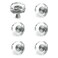 JEREVER 6 Pack Glass Crystal Knobs Brushed Nickel Drawer Pull Cabinet Handle for Dresser Kitchen Polygon