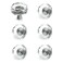 JEREVER 6 Pack Glass Crystal Knobs Brushed Nickel Drawer Pull Cabinet Handle for Dresser Kitchen Polygon
