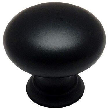 Cosmas 10 Pack 4950FB Flat Black Mushroom Cabinet Knob 114 32mm Matte Black Round Kitchen Drawer Knobs